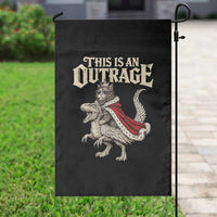 This Is an Outrage Royal Cat Garden Flag Funny Princess Cat Riding Dragon Fantasy