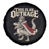 This Is an Outrage Royal Cat Spare Tire Cover Funny Princess Cat Riding Dragon Fantasy