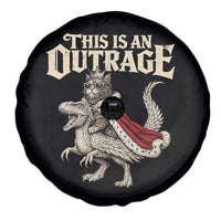 This Is an Outrage Royal Cat Spare Tire Cover Funny Princess Cat Riding Dragon Fantasy