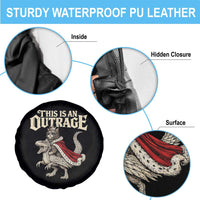 This Is an Outrage Royal Cat Spare Tire Cover Funny Princess Cat Riding Dragon Fantasy