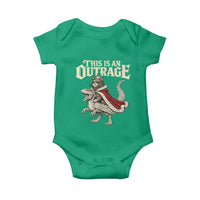 This Is an Outrage Royal Cat Baby Onesie Funny Princess Cat Riding Dragon Fantasy