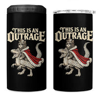 This Is an Outrage Royal Cat 4 in 1 Can Cooler Tumbler Funny Princess Cat Riding Dragon Fantasy