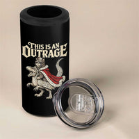 This Is an Outrage Royal Cat 4 in 1 Can Cooler Tumbler Funny Princess Cat Riding Dragon Fantasy