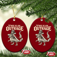 This Is an Outrage Royal Cat Ceramic Ornament Funny Princess Cat Riding Dragon Fantasy