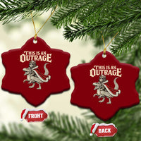 This Is an Outrage Royal Cat Ceramic Ornament Funny Princess Cat Riding Dragon Fantasy