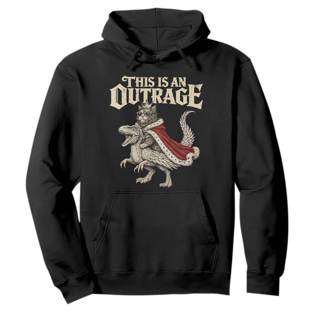 This Is an Outrage Royal Cat Sweatshirt Funny Princess Cat Riding Dragon Fantasy TS02
