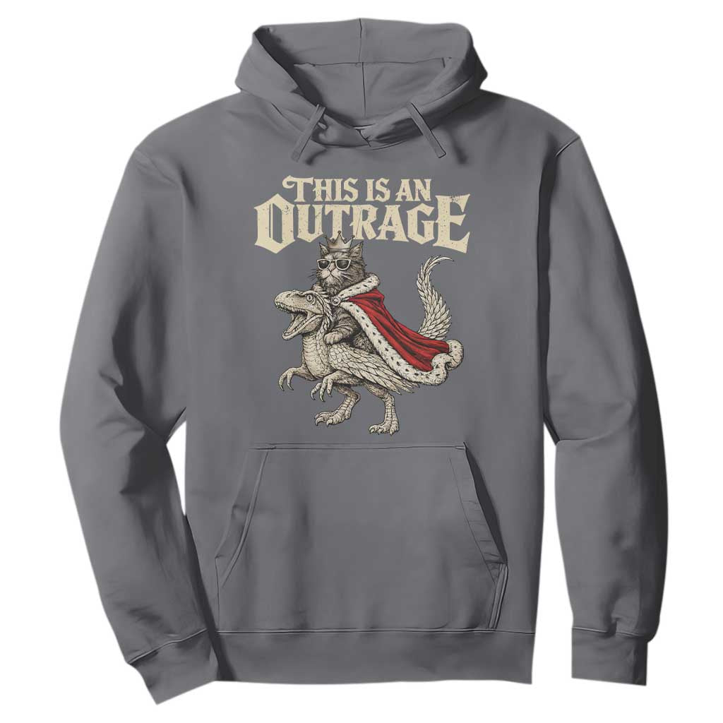 This Is an Outrage Royal Cat Hoodie Funny Princess Cat Riding Dragon Fantasy TS02