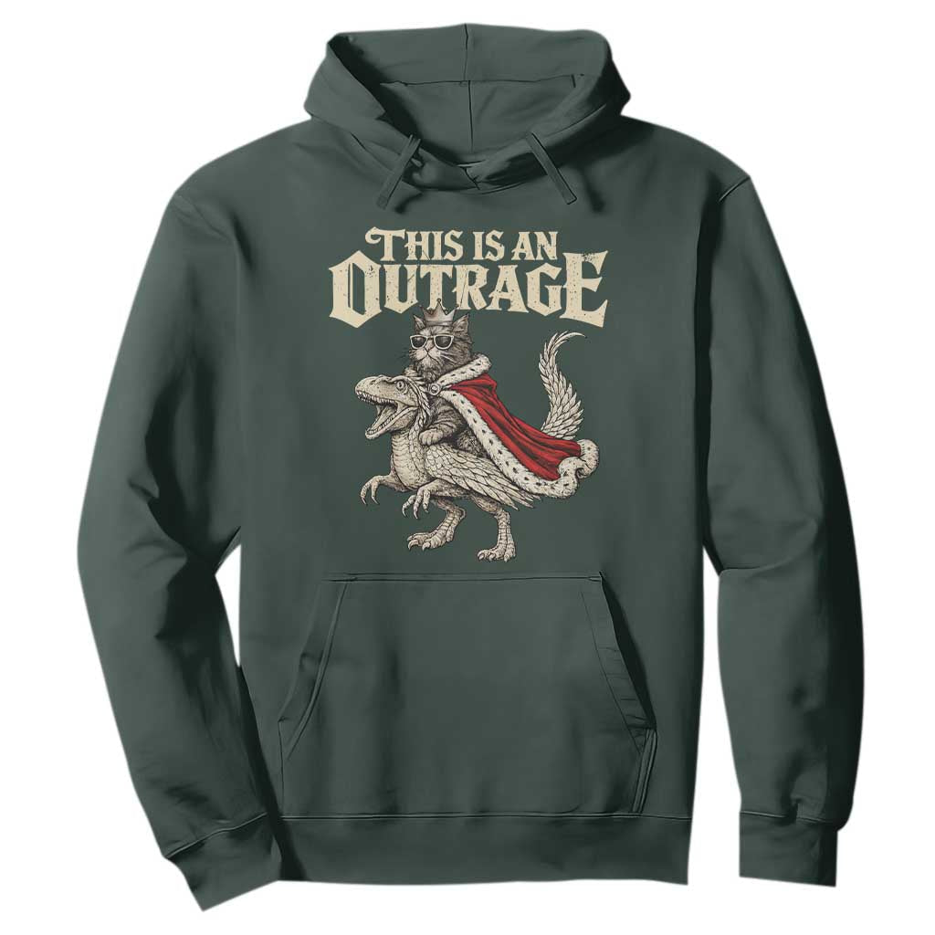 This Is an Outrage Royal Cat Hoodie Funny Princess Cat Riding Dragon Fantasy TS02