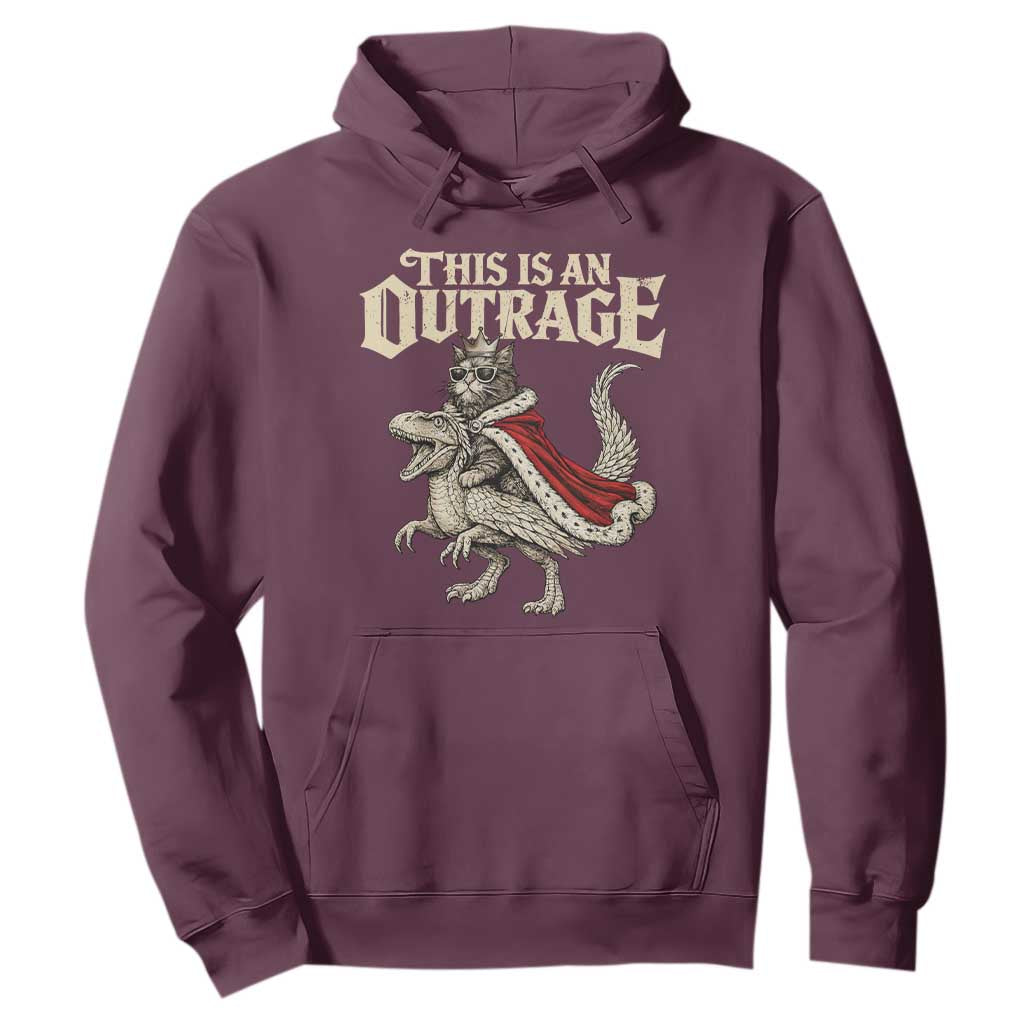 This Is an Outrage Royal Cat Hoodie Funny Princess Cat Riding Dragon Fantasy TS02