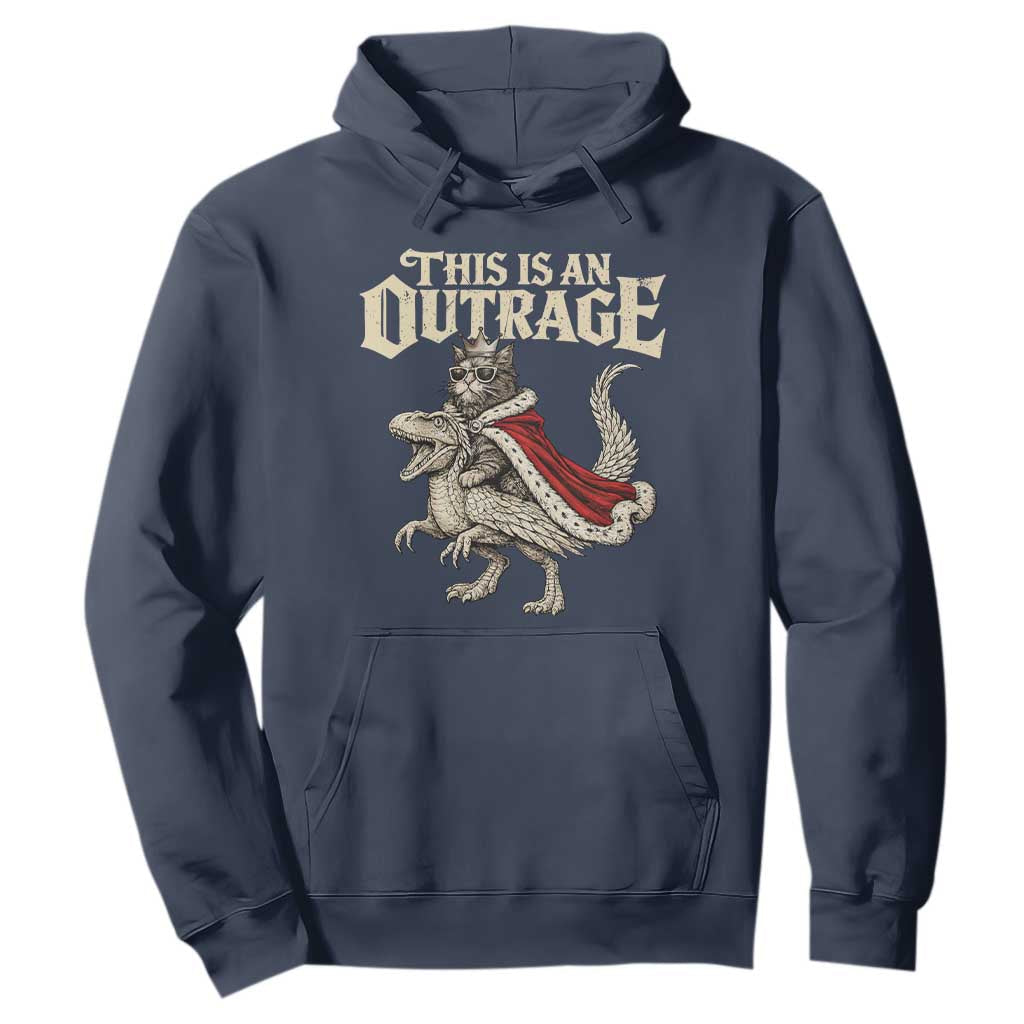 This Is an Outrage Royal Cat Sweatshirt Funny Princess Cat Riding Dragon Fantasy TS02