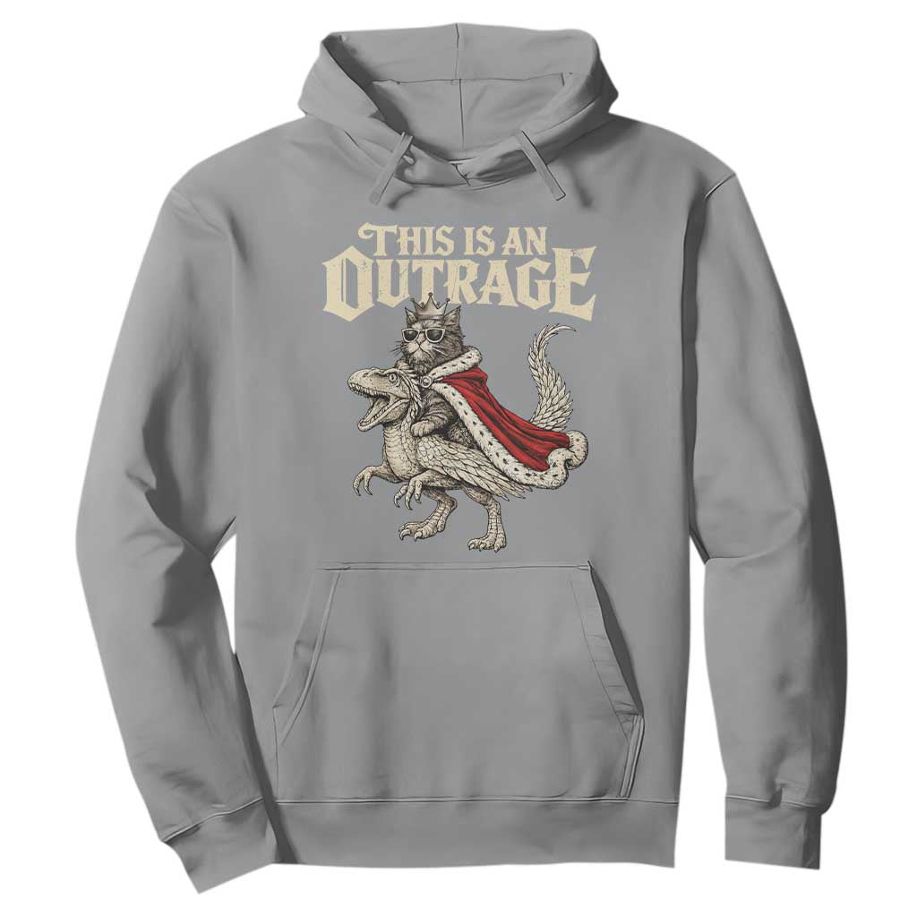 This Is an Outrage Royal Cat Hoodie Funny Princess Cat Riding Dragon Fantasy TS02