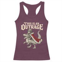 This Is an Outrage Royal Cat Racerback Tank Top Funny Princess Cat Riding Dragon Fantasy