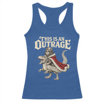 This Is an Outrage Royal Cat Racerback Tank Top Funny Princess Cat Riding Dragon Fantasy