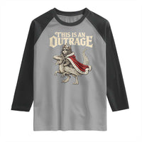 This Is an Outrage Royal Cat Raglan Shirt Funny Princess Cat Riding Dragon Fantasy