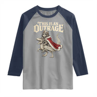 This Is an Outrage Royal Cat Raglan Shirt Funny Princess Cat Riding Dragon Fantasy