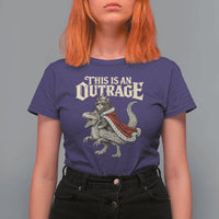 This Is an Outrage Royal Cat T Shirt For Women Funny Princess Cat Riding Dragon Fantasy