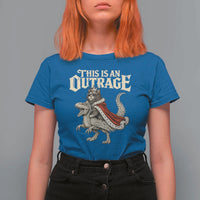 This Is an Outrage Royal Cat T Shirt For Women Funny Princess Cat Riding Dragon Fantasy