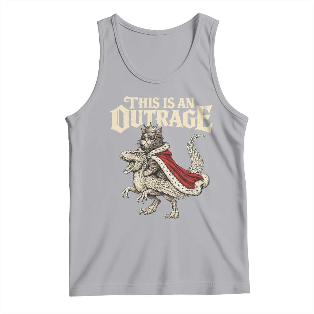 This Is an Outrage Royal Cat Tank Top Funny Princess Cat Riding Dragon Fantasy