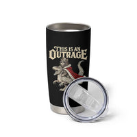 This Is an Outrage Royal Cat Tumbler Cup Funny Princess Cat Riding Dragon Fantasy