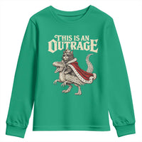 This Is an Outrage Royal Cat Youth Sweatshirt Funny Princess Cat Riding Dragon Fantasy