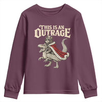 This Is an Outrage Royal Cat Youth Sweatshirt Funny Princess Cat Riding Dragon Fantasy