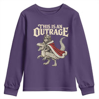 This Is an Outrage Royal Cat Youth Sweatshirt Funny Princess Cat Riding Dragon Fantasy