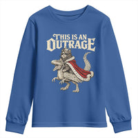 This Is an Outrage Royal Cat Youth Sweatshirt Funny Princess Cat Riding Dragon Fantasy