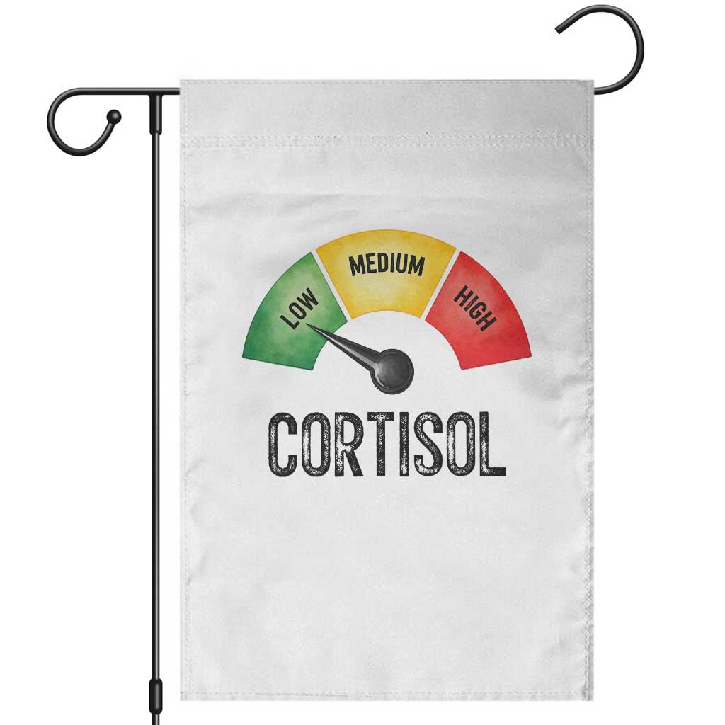 Funny Low Cortisol Stress Meter Garden Flag Low Medium High Anxiety Humor