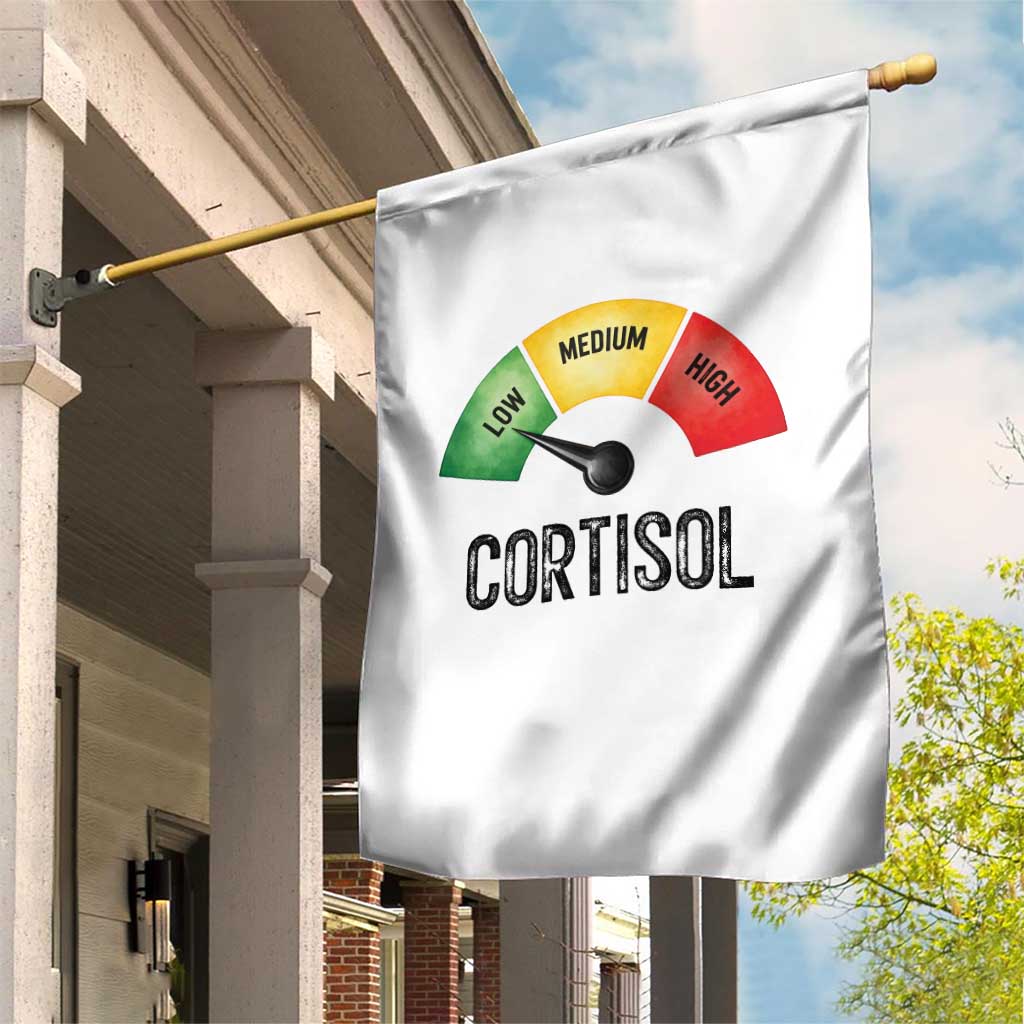 Funny Low Cortisol Stress Meter Garden Flag Low Medium High Anxiety Humor