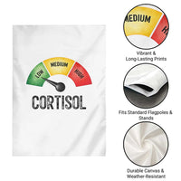 Funny Low Cortisol Stress Meter Garden Flag Low Medium High Anxiety Humor