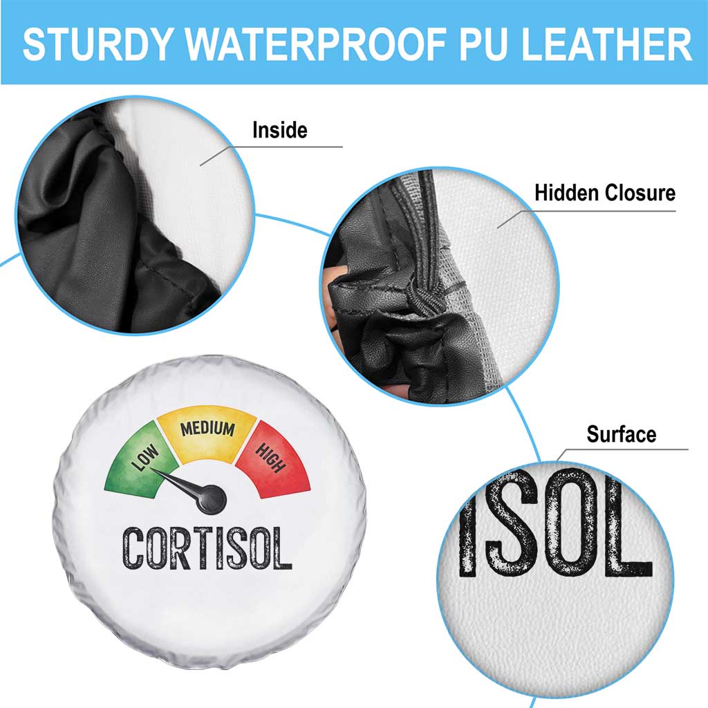 Funny Low Cortisol Stress Meter Spare Tire Cover Low Medium High Anxiety Humor