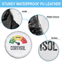 Funny Low Cortisol Stress Meter Spare Tire Cover Low Medium High Anxiety Humor