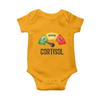 Funny Low Cortisol Stress Meter Baby Onesie Low Medium High Anxiety Humor