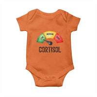 Funny Low Cortisol Stress Meter Baby Onesie Low Medium High Anxiety Humor