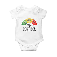 Funny Low Cortisol Stress Meter Baby Onesie Low Medium High Anxiety Humor