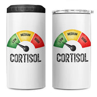 Funny Low Cortisol Stress Meter 4 in 1 Can Cooler Tumbler Low Medium High Anxiety Humor