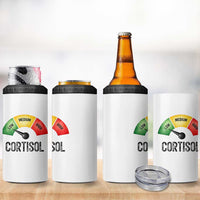 Funny Low Cortisol Stress Meter 4 in 1 Can Cooler Tumbler Low Medium High Anxiety Humor