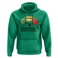 Funny Low Cortisol Stress Meter Hoodie Low Medium High Anxiety Humor