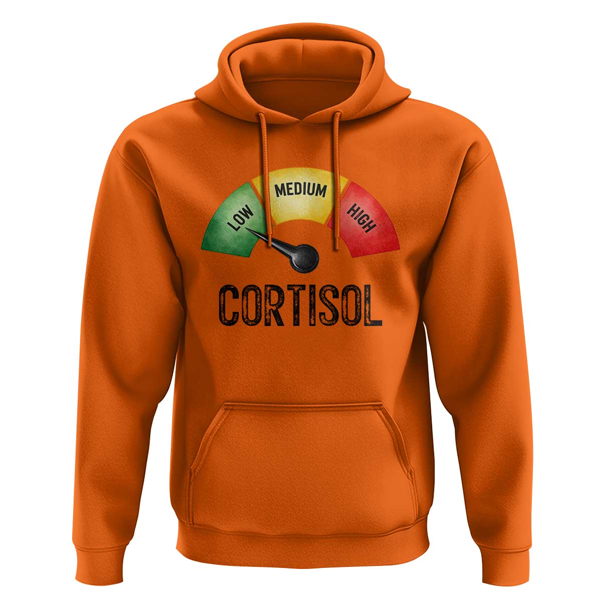 Funny Low Cortisol Stress Meter Hoodie Low Medium High Anxiety Humor