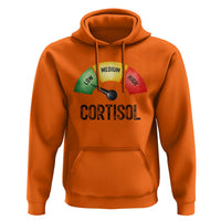 Funny Low Cortisol Stress Meter Hoodie Low Medium High Anxiety Humor