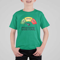 Funny Low Cortisol Stress Meter T Shirt For Kid Low Medium High Anxiety Humor