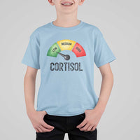 Funny Low Cortisol Stress Meter T Shirt For Kid Low Medium High Anxiety Humor
