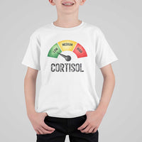 Funny Low Cortisol Stress Meter T Shirt For Kid Low Medium High Anxiety Humor
