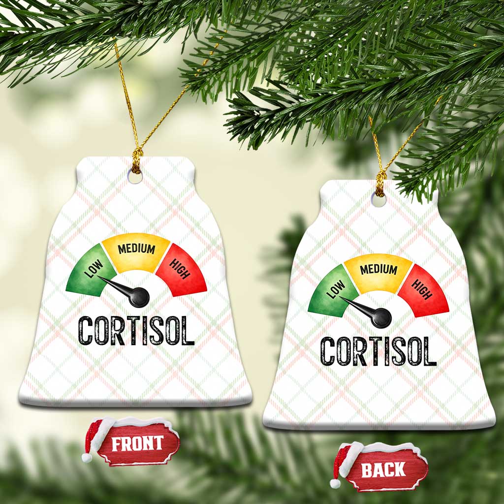 Funny Low Cortisol Stress Meter Ceramic Ornament Low Medium High Anxiety Humor