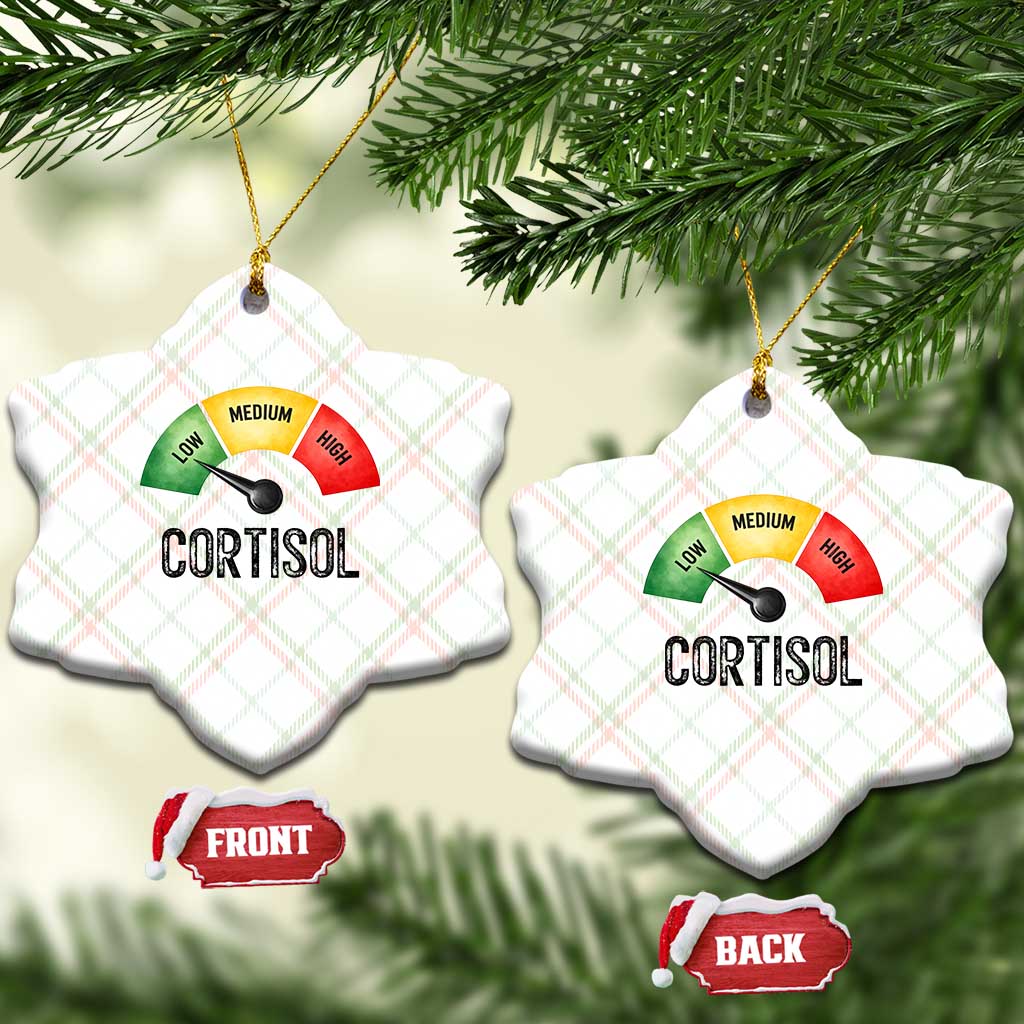 Funny Low Cortisol Stress Meter Ceramic Ornament Low Medium High Anxiety Humor