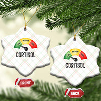 Funny Low Cortisol Stress Meter Ceramic Ornament Low Medium High Anxiety Humor