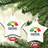 Funny Low Cortisol Stress Meter Ceramic Ornament Low Medium High Anxiety Humor