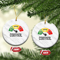 Funny Low Cortisol Stress Meter Ceramic Ornament Low Medium High Anxiety Humor