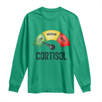 Funny Low Cortisol Stress Meter Long Sleeve Shirt Low Medium High Anxiety Humor
