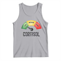 Funny Low Cortisol Stress Meter Tank Top Low Medium High Anxiety Humor